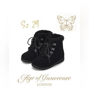 AOI AGE OF INNOCENCE sz 29 AMY BLACK winter suede BOOTS